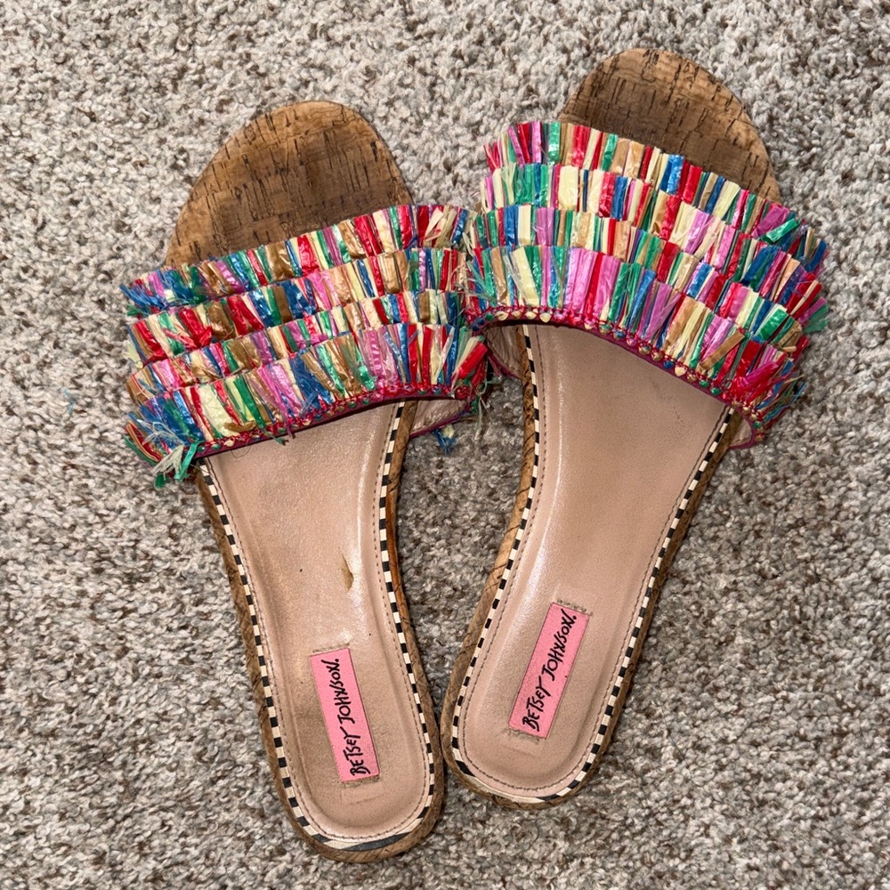 Betsey Johnson Colorful Woven Sandals